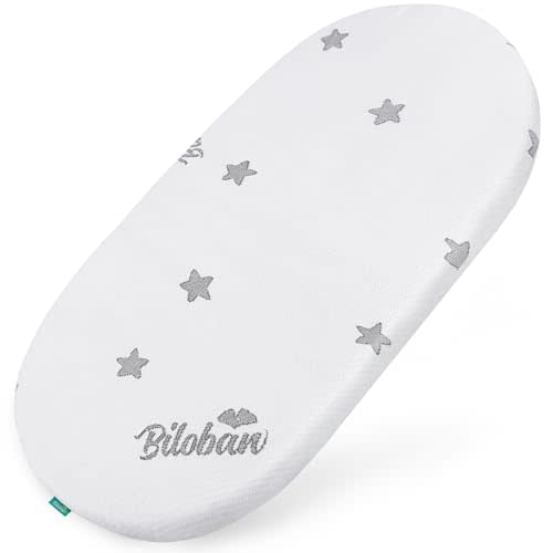 Bassinet Mattress Pad (17" x 29" x 0.8") Compatible with 4moms MamaRoo Sleep Bassinet, Waterproof Breathable Soft, Baby Foam with Removable Zippered Cover