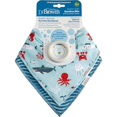 Dr. Brown's Bandana Bibs with Snap-On Removable Teether