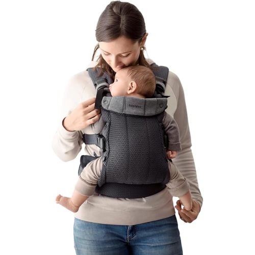 BabyBjörn Baby Carrier Harmony, Anthracite, 3D Mesh | 3-in-1 Ergonomic Baby Carrier; Newborn, Facing-in, Outward-Facing, and Back Carrying Positions Supported (7-40 lbs), Newborn to Toddler