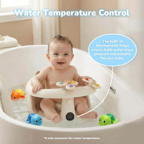 Baby Bath Seat For Babies 6 Months & Up With Built-in Thermometer, Str – Keter Bath Seats