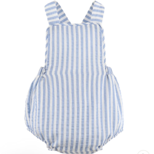 Sophie & Lucas Cuddle Cotton Blue Striped Sunsuit