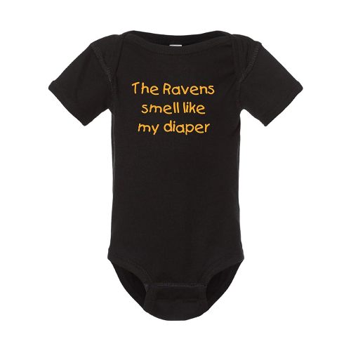 Steelers Fan Ravens Smell Like My Diaper Baby Bodysuit - Black