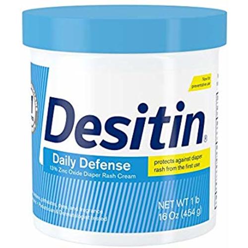 Desitin Daily Defense Baby Diaper Rash Cream with 13% Zinc Oxide, Barrier Cream to Treat, Relieve & Prevent Diaper Rash, Hypoallergenic, Dye-, Phthalate- & Paraben-Free, 16 oz - 1 Pound (Pack of 1)
