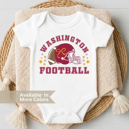 Washington Football Baby Girl Bodysuit and Coquette Toddler Game Day Commanders Tee