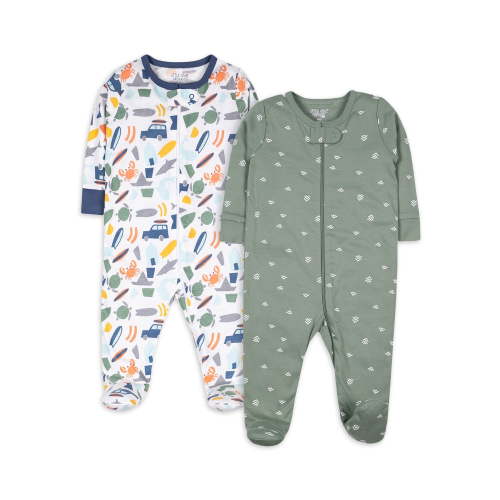 Little Star 100% Organic Cotton 2-Pack Baby Boy Sleep 'N Play