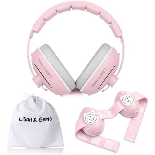 Lilian&Gema 2-in-1 Baby Ear Muffs Noise Protection, Noise Cancelling Headphones for Baby & Toddler up to 4 Years