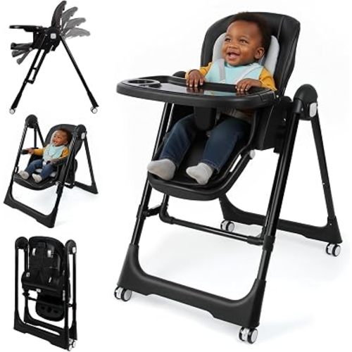 Foldable High Chairs for Babies and Toddlers Convert to Baby Rocker