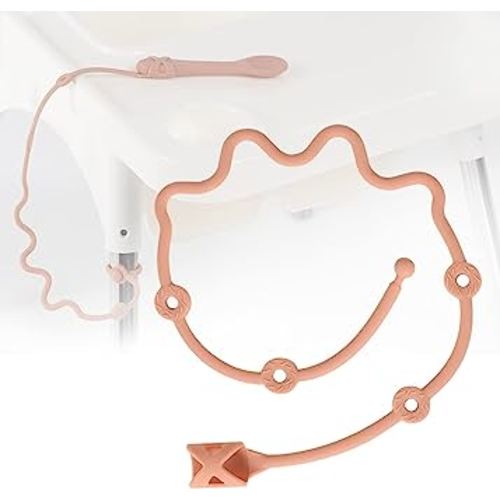 Baby Spoons Self Feeding 6 Month,SMAutoLife Toddler Utensils Holder Strap Food Grade Silicone Keep Fork and Spoon Off The Floor Great for Kids,Hook On High Chair(Orange)