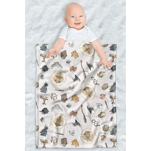 Harry Potter Lightweight Baby Blanket, 30"X40", Whimsical Icons Unisex for Infants Girls & Boys Christmas Gift
