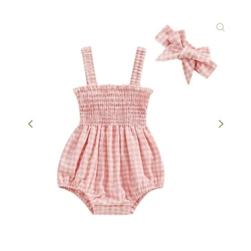 Pastel Gingham Onesie and Bow