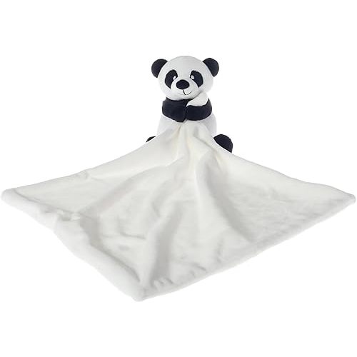 Apricot Lamb Stuffed Animals Security Blanket Panda Infant Nursery Character Blanket Luxury Snuggler Plush (White Panda, 10 Inches)