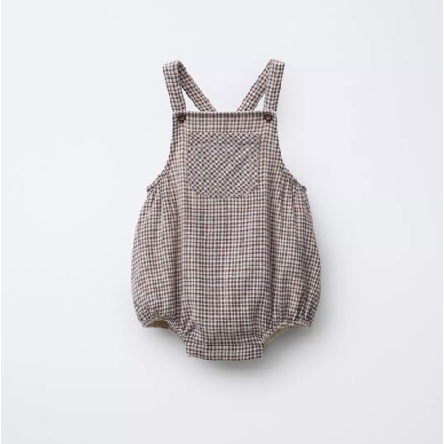 PLAID ROMPER - Brown / Ecru | ZARA United States