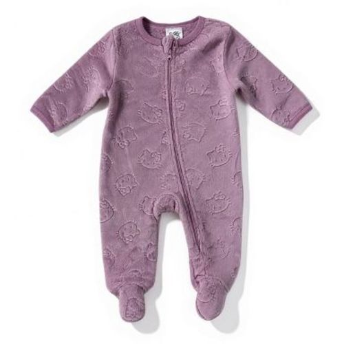 Hello Kitty Baby Girls' One-Piece Faux Fur Footed Pajama, Blush Pink, Newborn