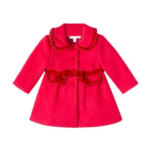 Baby velvet-trimmed mouflon coat