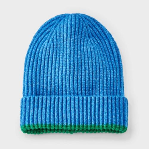 Baby Boys' Colorblock Knit Beanie Hat - Cat & Jack™ Blue/Green 12-24M