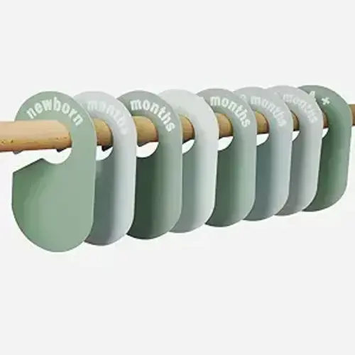 8 Pack Baby Closet Dividers – Pure Green Nursery Organizer for Baby Clothes 0-24 Months, Closet Size Markers, Baby Clothing Organizer for Nursery (green)