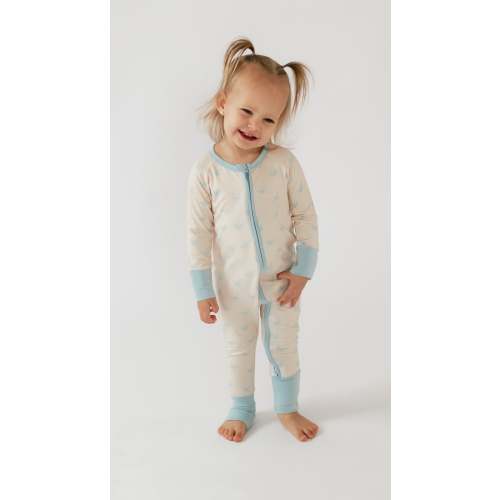 Infant Romper in Blue Butterflies – Silks