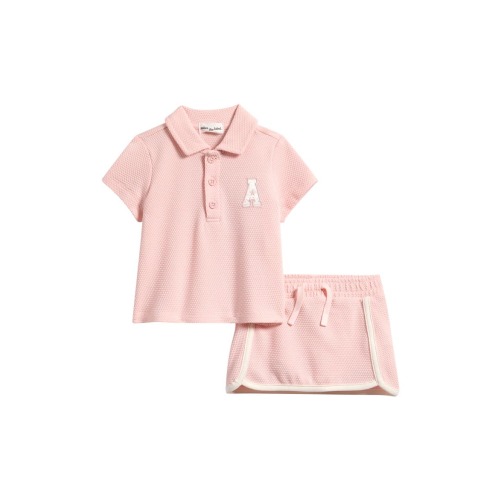 Organic Cotton Blend Piqué Polo & Skirt Set