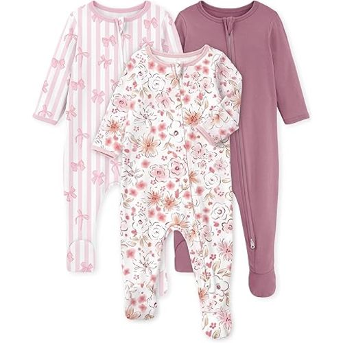 Yoofoss Baby Pajamas 100% Organic Cotton Baby Sleepers for Newborn 3-6 Months Boys Girl Clothes 3pcs Footed PJs