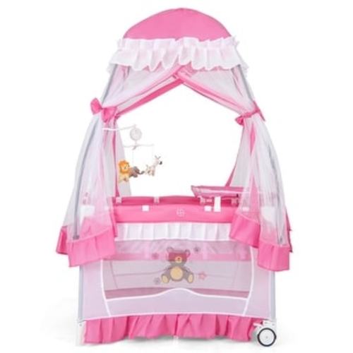 Costway Portable Baby Playpen Crib Cradle Changing Pad Mosquito Net
