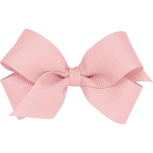 Wee Ones Girls' Plain Wrap Classic Grosgrain Hair Bows on a WeeStay No-Slip Hair Clip, Handmade, Small, Sweet Nectar