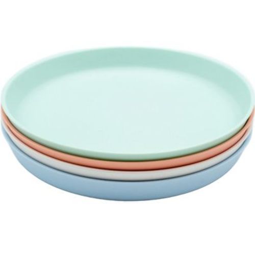 WeeSprout Bamboo Plates, Kid-Sized Bamboo Kids Plates, Dishwasher Safe Bamboo Plate for Kids, 4 pack