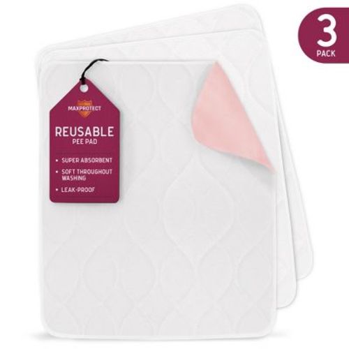 MaxProtect Softies Reusable Pee Pads for Dogs, Training Underpads, Cloth-Like Top Layer - 3 Pack, 18" x 24"