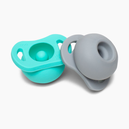 doddle & co Pop Pacifier (2 Pack) - In Teal Life/Oh Happy Grey