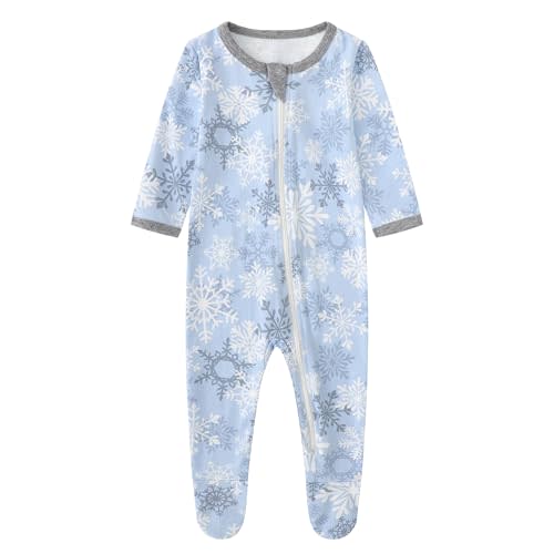 O2 BABY Baby Boys Girls Organic Cotton Zip-Front Sleeper Pajamas, Footed Sleep 'n Play