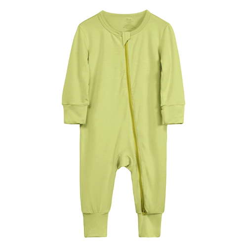Weebloom Bamboo Baby Pajamas,Bamboo Footless Zipper Long Sleeve Sleeper Jumpsuit Sleepwear Baby Boy Romper,0-3 Months
