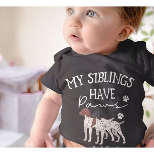 German Shorthaired Pointer Baby short sleeve one piece, Personalized GSP baby bodysuit, Pointer lover gift,Liver and white,white ticked