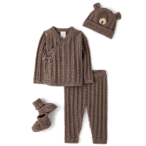 Baby Bear Long Sleeve 4-Piece Take Home Set - Homegrown by Gymboree - BROWN | Gymboree