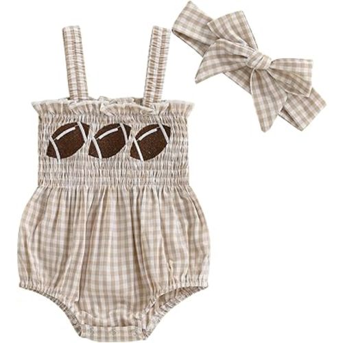 Kuriozud Valentines Day Outfit Baby Girl Bubble Romper Spaghetti Strap Onesie My First/1st Valentines Day Clothes Clothing