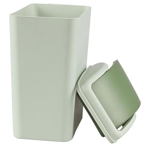 4.5 Gallon Trash Can with Lid, Plastic Swing Top Trash Can (Green)