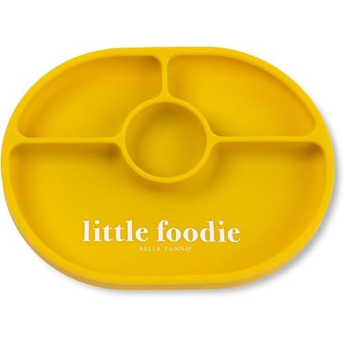 Bella Tunno Suction Plate for Babies & Toddlers, Self-Feeding Dish for Baby Led Weaning, Silicone Divided Plate, Sticks to Highchair Trays & Tables, Microwave & Dishwasher Safe, Little Foodie