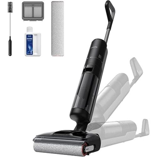 DREAME H12 Pro FlexReach Wet Dry Vacuum Cleaner, 0 Tangle Cordless Vacuum Mop All-in-One for Hard Floors, 180° Lie-Flat Floor Cleaner Machine with 194°F Hot Self-Cleaning, 50Mins Runtime