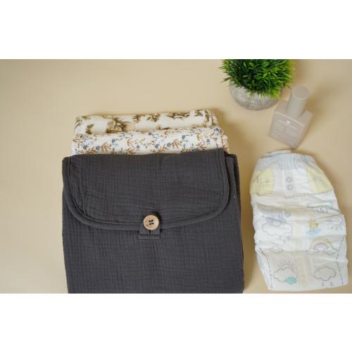 Baby Changing Mat Diaper Pad Organic Cotton Waterproof Backing Nursery Accessory Newborn Essential Item Gift First Time Mom Must Have