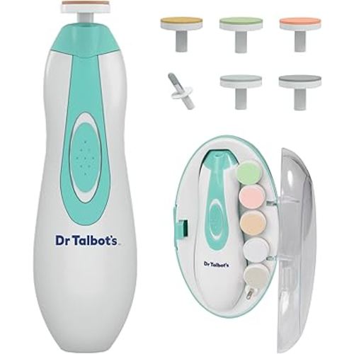 Dr. Talbot's Electric Nail Trimmer for Babies - Baby Nail File with LED Light and Storage Case - 3+ Months
