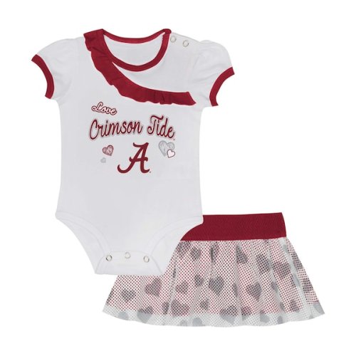 Alabama Crimson Tide Girls Newborn & Infant Two-Piece Love My Team Bodysuit & Skirt Set