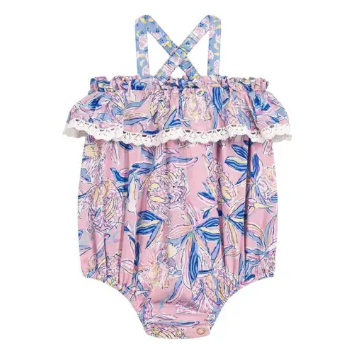 Louise Misha 
Kumal Fleurie Organic Cotton romper | Pink