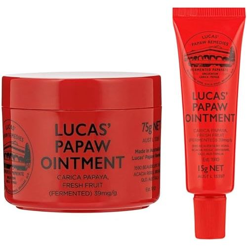Lucas Pawpaw Lip Ointment, Lucas Pawpaw Cream, Lucas Pawpaw Ointment for Lips & Dry Skin - Unique All Skin Types, All Gender- Any Season Gift Pack with 75g and 15gr Pawpaw Balm Perfect for Easter Gift