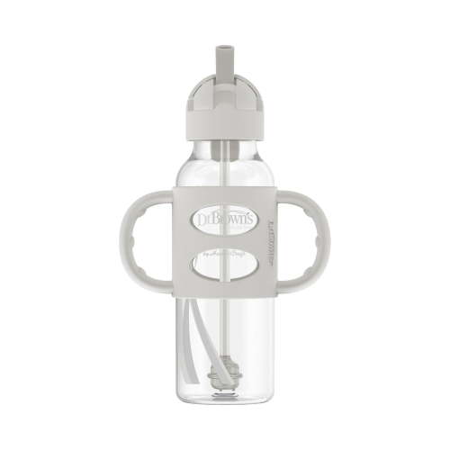 Dr. Brown’s® Milestones™ Narrow Sippy Straw Bottle with Silicone Handles Grey, 8 oz - Walmart.ca