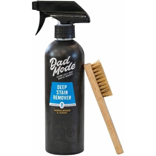 DadMode 7-Enzyme Laundry Stain & Odor Destroyer with Stain Remover Brush – Deep Cleaner for Extreme Clothing Messes Powered by Nuclease (DNAse) - 16oz Refillable Bottle
