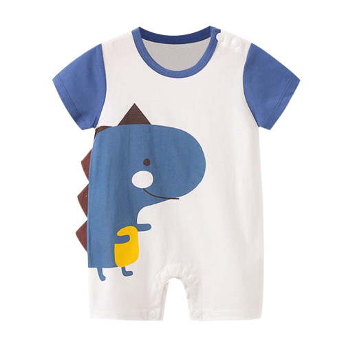 Povozer Cotton Onesies Newborn Baby Girls Boys Bodysuit Dinosaur Print Romper(Sky Blue,0-3M)