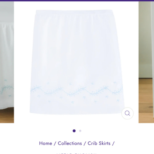 Embroidered Crib Skirt - Sky - Baby Bloomers