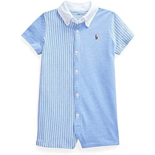 Polo Ralph Lauren Baby Boy's Striped Cotton Mesh Polo Shortall (Infant)