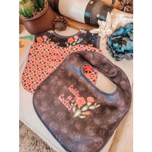 Cactus Rose Bib Set