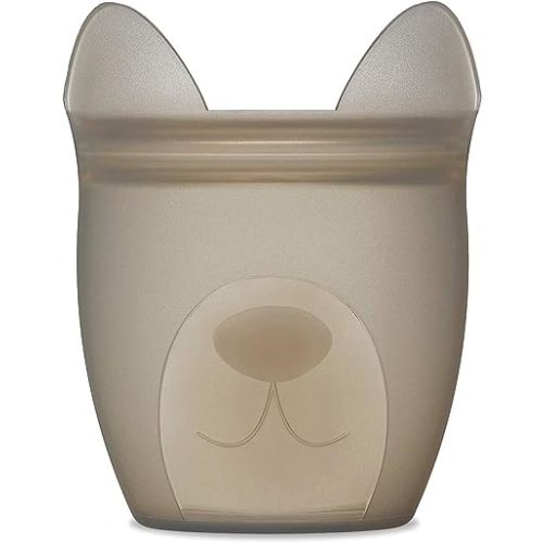 Zip Top Reusable 100% Silicone Baby + Kid Snack Containers- The only containers that stand up, stay open and zip shut! No Lids! Made in the USA - Gray Dog