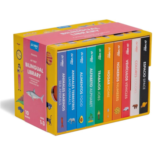 My First Bilingual Library: A Spanish-English Vocabulary Board Book Set of Colors, Numbers, Animals, ABCs, and More (Si Sabo Bilingual Books for Kids)