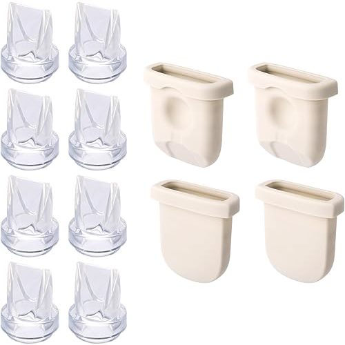 12pcs Breast Pump Parts for eufy, Includes 4pcs Silicone Diaphragms & 8pcs Duckbill Valves Wearable Breast Pump Replacement Accessories Compatible with eufy S1 Pro/S1/E10/E20